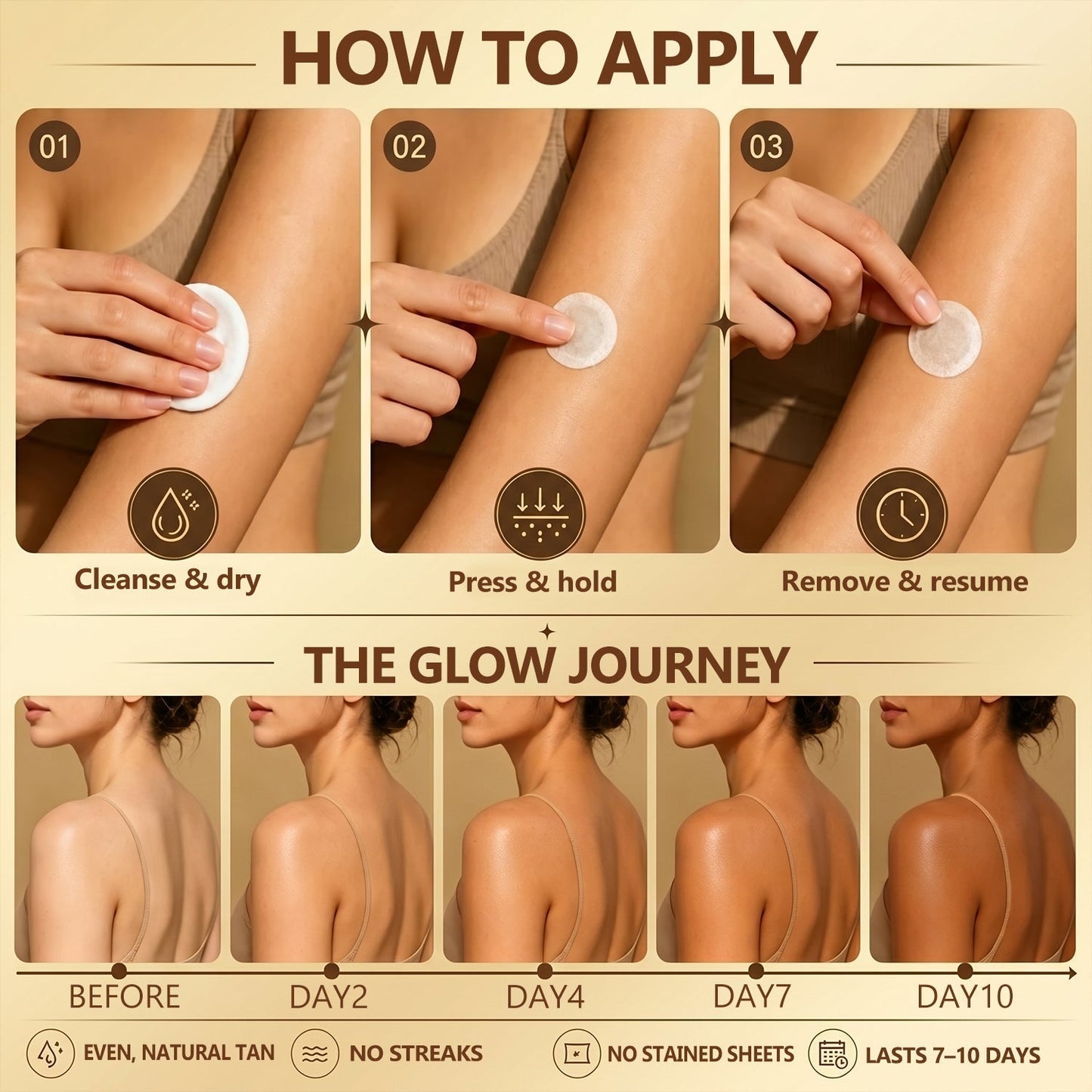 𝗚𝗮𝗳𝗮𝗰𝗲® Sunless Natural Glow Transdermal Tanning Micro-Needle Patch