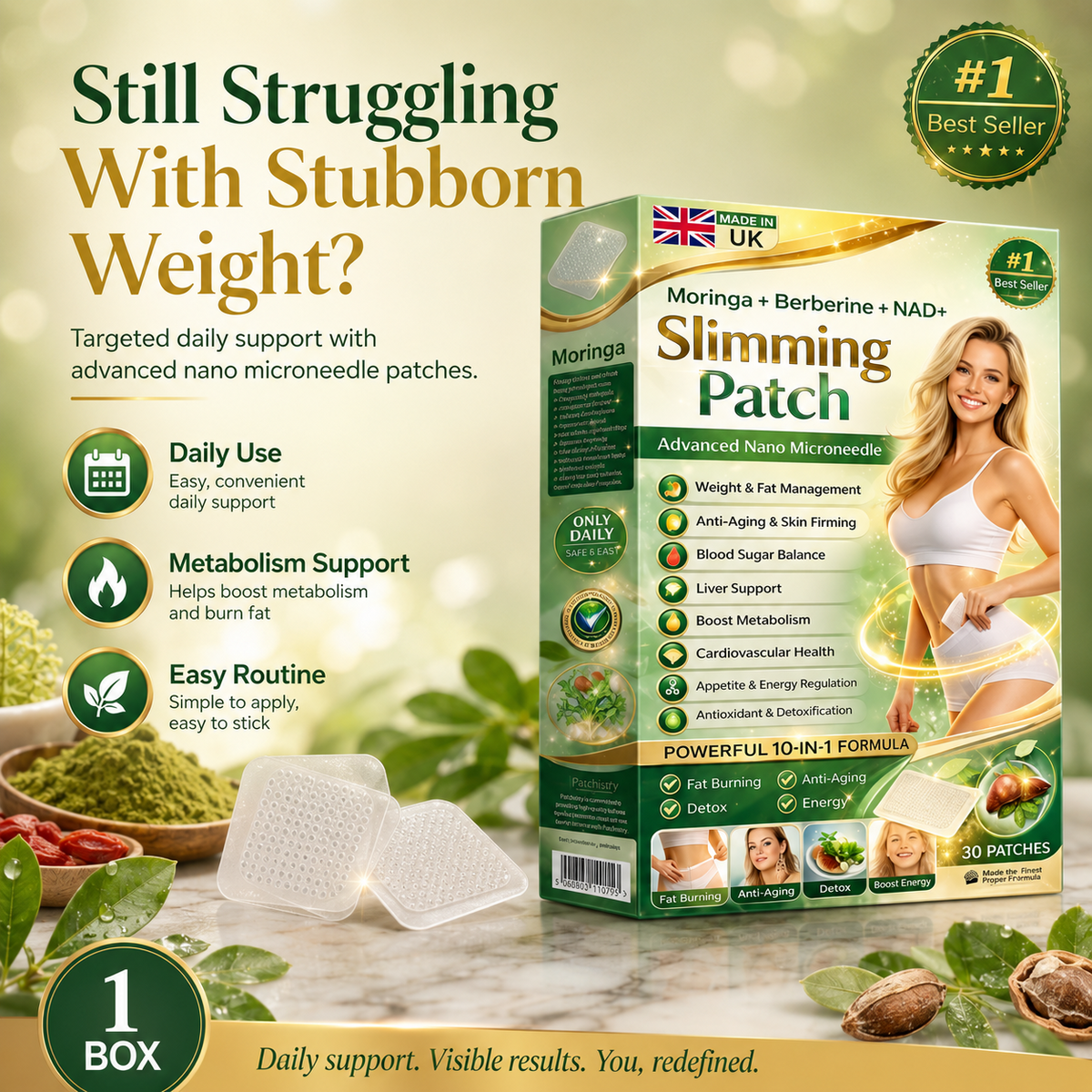 Berberine Slimming Microneedle Patch | 10-in-1 Weight Management Support *R