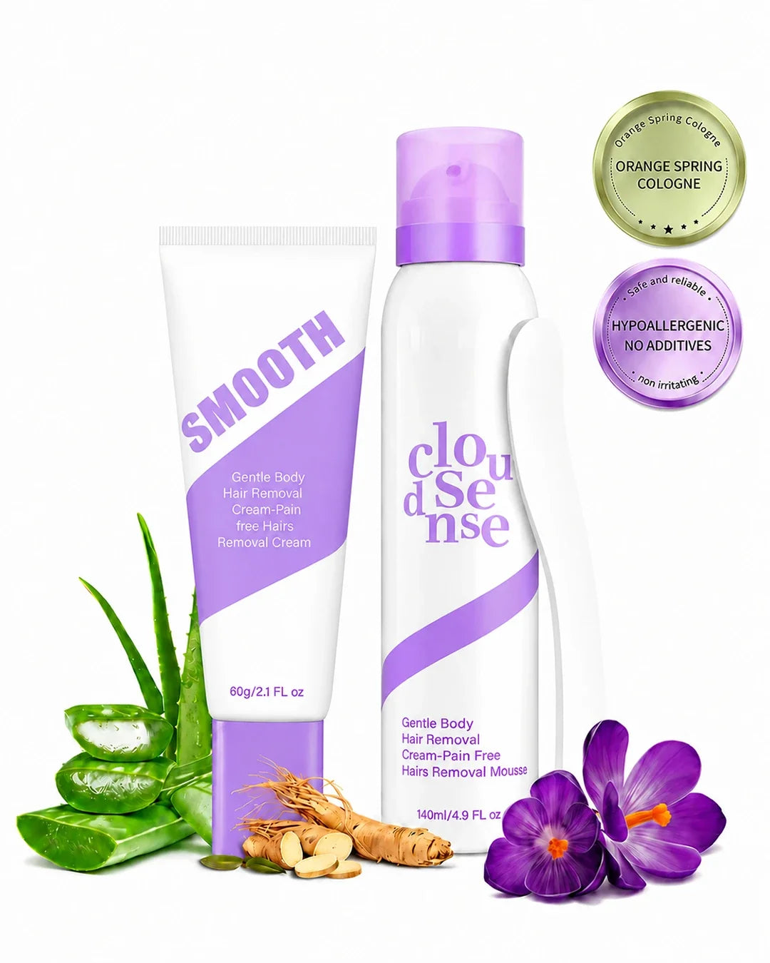 Hair Removal Cream & Mousse Set – Pain-Free, Gentle & Fast for Sensitive Skin