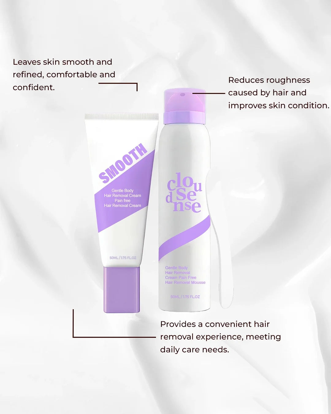 Hair Removal Cream & Mousse Set – Pain-Free, Gentle & Fast for Sensitive Skin