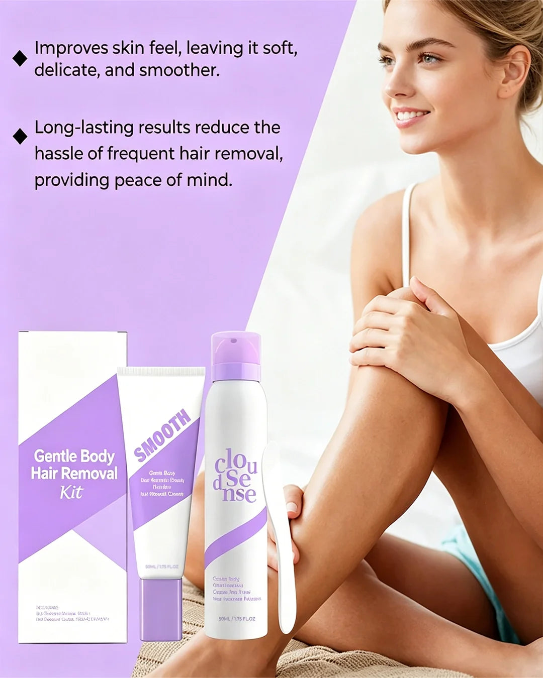 Hair Removal Cream & Mousse Set – Pain-Free, Gentle & Fast for Sensitive Skin