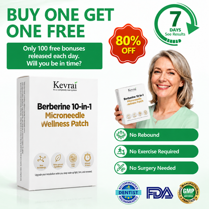 Doctor Recommended 🌟 | Kevrai® Berberine 10-in-1 Nano Microneedle Patch | ✅ 🥈🥈