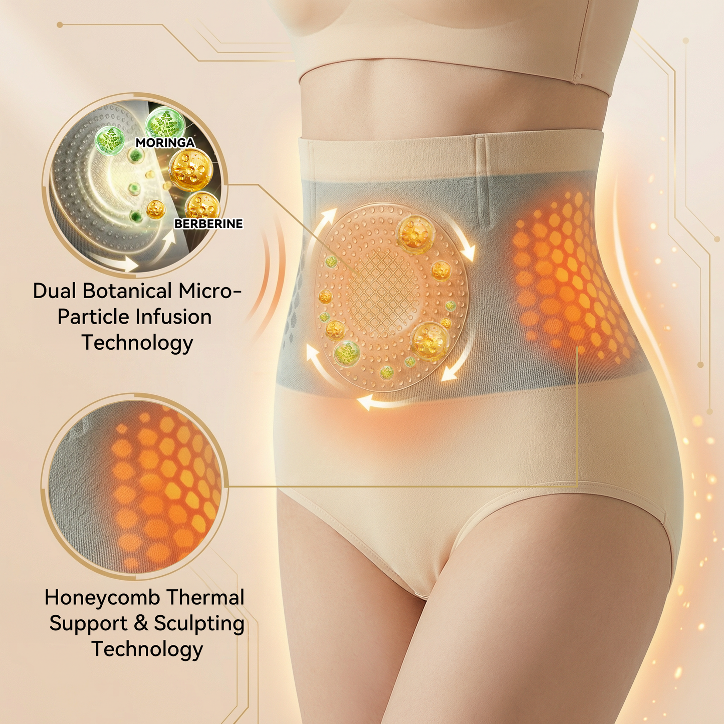 PAURAJU® Moringa & Berberine 4-In-1 Sculpting Shorts – Advanced Micro-Particle Body Shaper for Waist Slimming, Tummy Control, Metabolism Support & Everyday Comfort