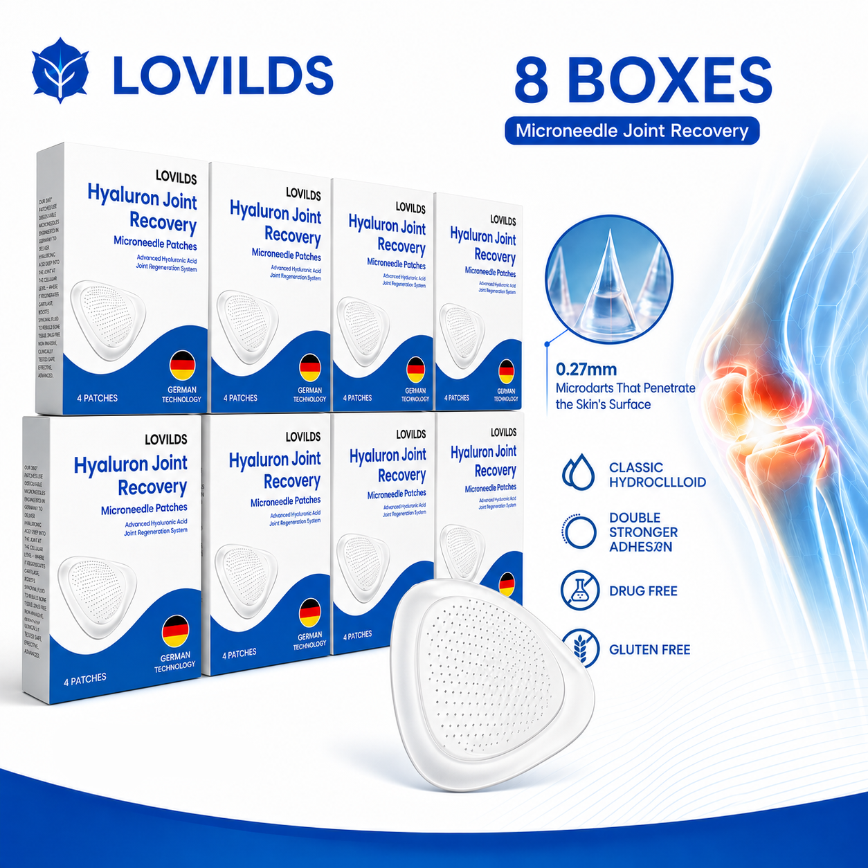 LOVILDS® Hyaluron Joint Recovery Patches