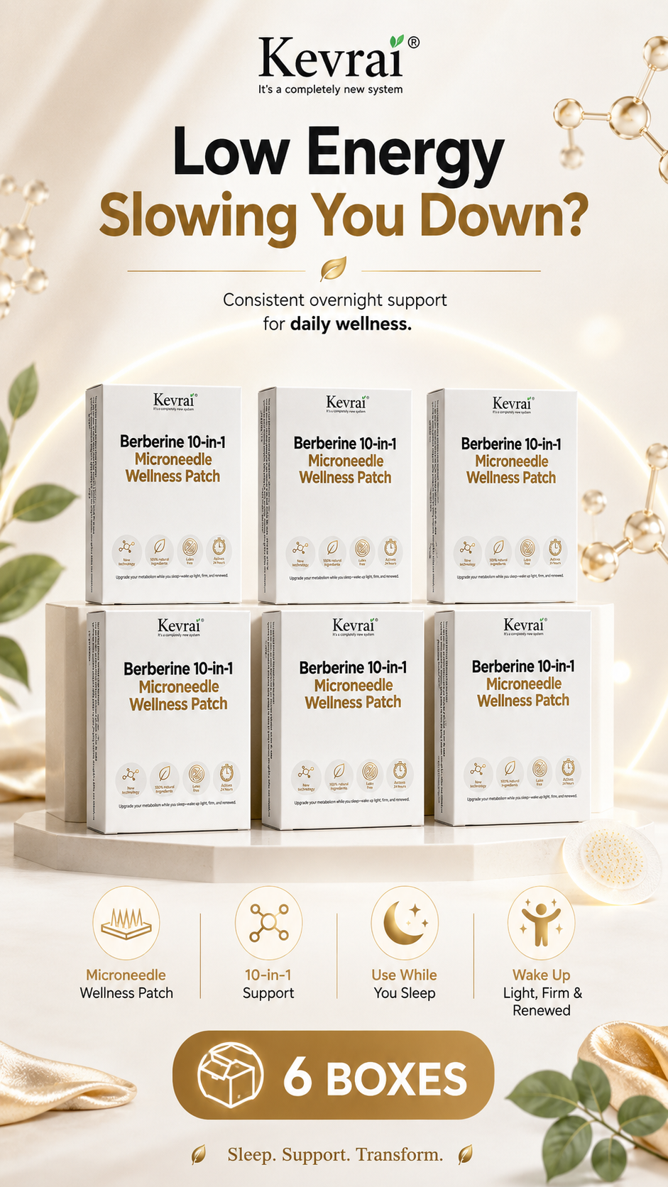 Doctor Recommended 🌟 | Kevrai® Berberine 10-in-1 Nano Microneedle Patch | ✅ 🥈🥈