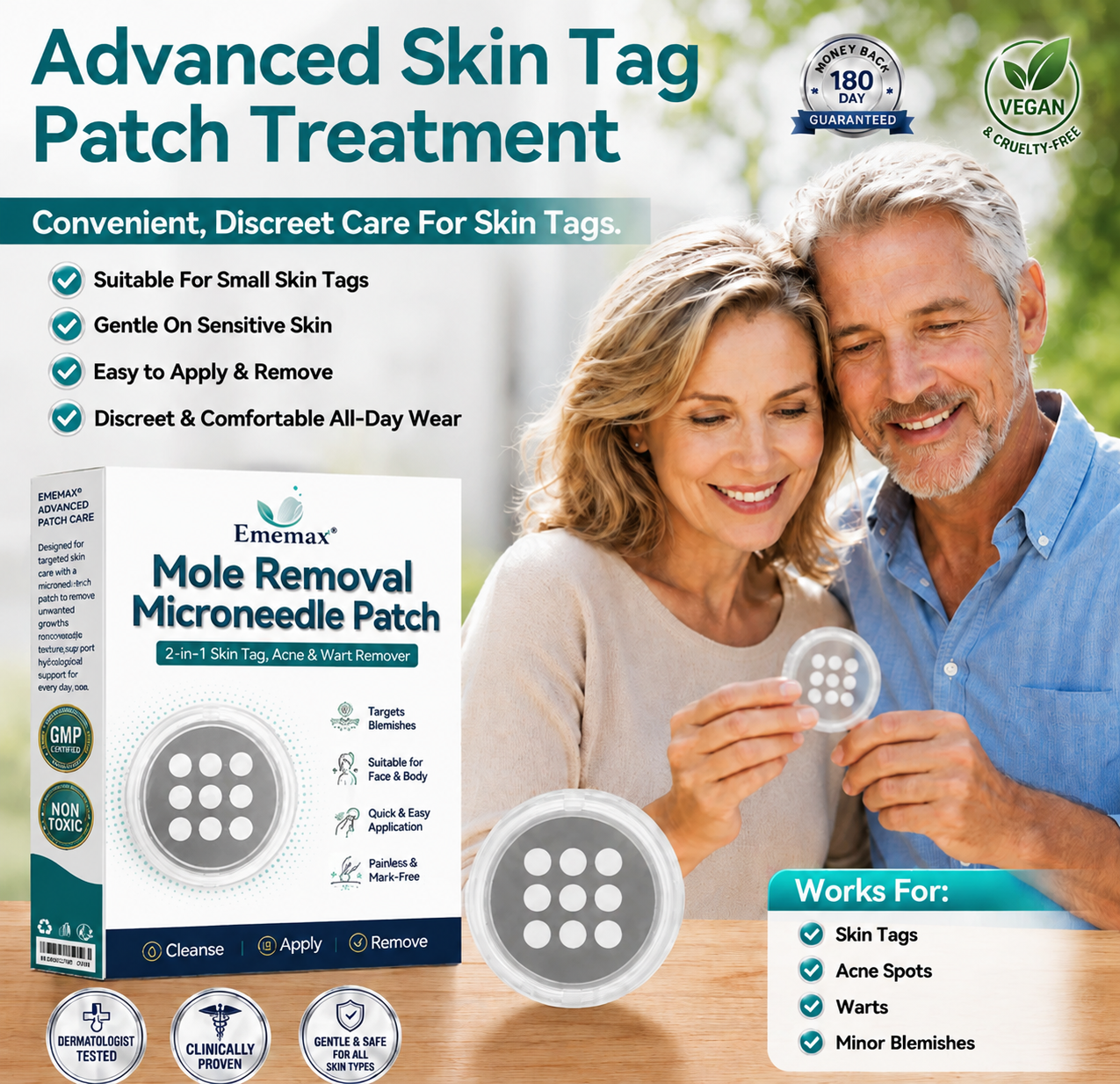 𝐄𝐦𝐞𝐦𝐚𝐱®𝟐-𝐢𝐧-𝟏 𝐌𝐢𝐜𝐫𝐨𝐧𝐞𝐞𝐝𝐥𝐞 & 𝐇𝐲𝐝𝐫𝐨𝐜𝐨𝐥𝐥𝐨𝐢𝐝 𝐌𝐨𝐥𝐞 𝐑𝐞𝐦𝐨𝐯𝐚𝐥 𝐏𝐚𝐭𝐜𝐡(Zero Pain, Zero 𝐒𝐜𝐚𝒓𝒔 patch)💪