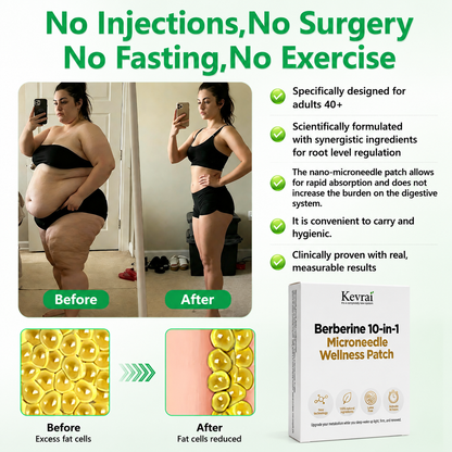Doctor Recommended 🌟 | Kevrai® Berberine 10-in-1 Nano Microneedle Patch | ✅ Science-Backed Formula | 10-in-1 Advanced Blend | Visible Results in 7 Days 🏅