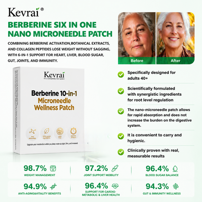 Doctor Recommended 🌟 | Kevrai® Berberine 10-in-1 Nano Microneedle Patch | ✅ Science-Backed Formula | 10-in-1 Advanced Blend | Visible Results in 7 Days 🏅