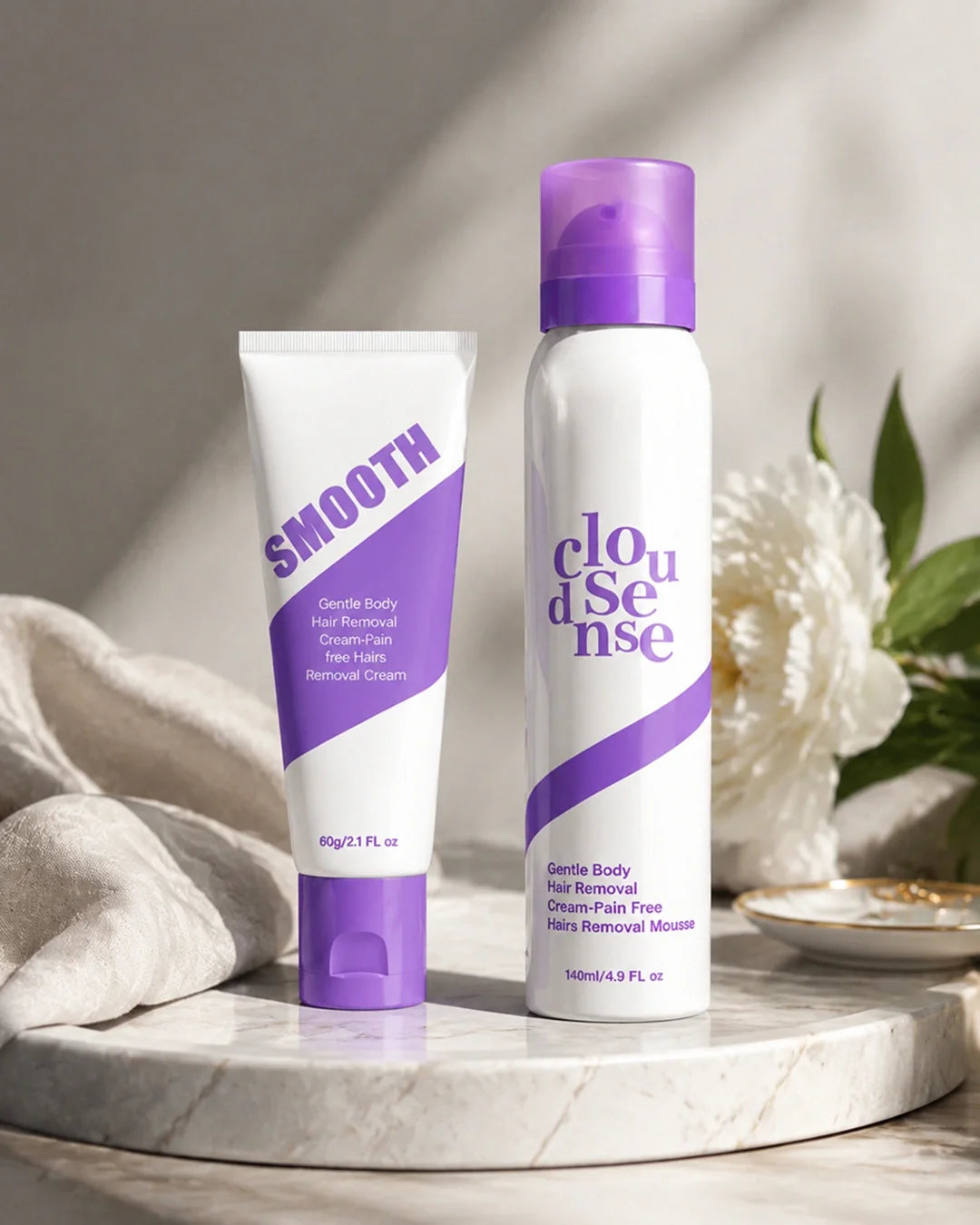 Hair Removal Cream & Mousse Set – Pain-Free, Gentle & Fast for Sensitive Skin